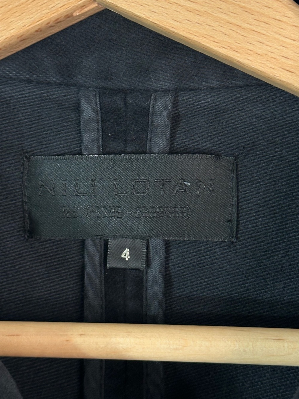 Nili Lotan Moleskin Asymmetric Moto Biker Jacket - Picture 7 of 8